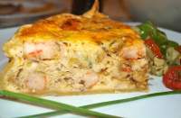   Quiche de langostinos y dorada