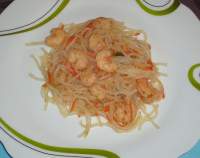   Fideos chinos de arroz con gambas