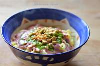   PASTA CON SALSA DE REMOLACHA, ACEITE DE RÙCULA Y ANACARDOS