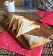   Samosas de chocolate, queso y frutos secos