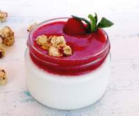   Panna Cotta con coulis de frutos rojos SIN lactosa, SIN azúcar, SIN grasa y BUENÌSIMA!!!!!