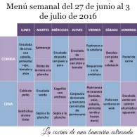 
Menú semanal del 27 de junio al 3 de julio de 2016, ohhhh, que relajadita que he vuelto.
         