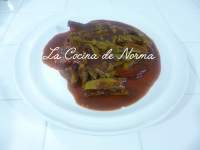 LA COCINA DE NORMA: CHULETAS AHUMADAS EN SALSA DE CHILE PASILLA CON NOPALES