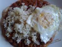   Arroz con pisto y huevo a la plancha