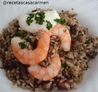   Arroz con chopitos y gambas