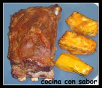 
cocina con sabor: Costillar de cerdo al aroma de arándanos en papillote
