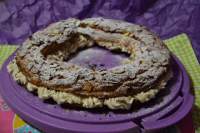   Paris Brest con nata y café