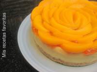   Cheesecake cremoso de mascarpone con melocotones