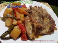   Chuletas de lomo al horno con patatas