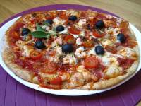   Pizza integral con sésamo (adaptación de una receta de Jamie Oliver)
