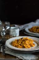 
Risotto de sobrasada con pasas y piñones
         