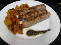   Salchichas de pavo con calabaza especiada y chimichurri