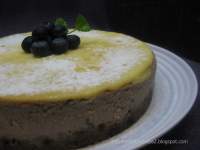   Tarta de queso con arándanos y vainilla