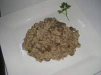   Quinotto o Risotto de quinoa con setas y carne