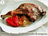   Patorras de pavo al horno con salsa de manzanas  