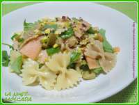   Insalata di farfalle bicolori con melone, rucola e pistacchi - Ensalada de pasta con melón, rúcula y pistacho