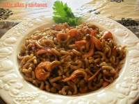   Fideos con langostinos y calamares