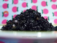   Arroz de grano negro Venere con salvia y ajos tiernos