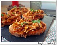   Tosta de chipiron con tomate seco