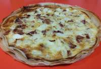   Tarta de manzana y bacón con queso Idiazábal