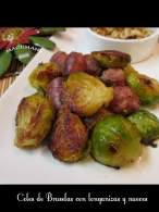 COLES DE BRUSELAS CON LONGANIZAS Y NUECES