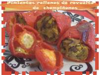   PIMIENTOS RELLENOS DE REVUELTO DE CREMA DE CHAMPIÑONES