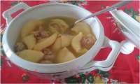   Sopa de galets al azafrán