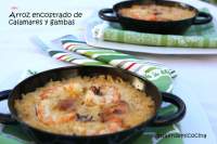   ARROZ ENCOSTRADO DE CALAMARES Y GAMBAS AL HORNO