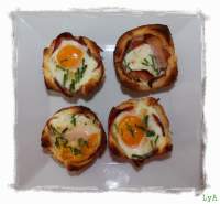   Croque madame muffins... desayuno de vacaciones, de brunch, de Año Nuevo, de domingo...   para cualquier ocasión!!