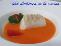   Sopa picante de tomate con bacalao al vapor