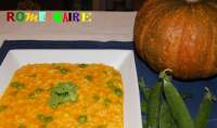   Arroz cremoso de calabaza y guisantes frescos