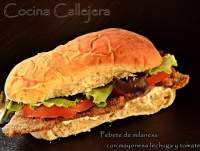   Pebete con milanesa lechuga y tomate {Cocina callejera}