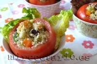   Tomates rellenos de cuscús de verduras al vapor (BBSS)