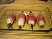   Endibias al horno con jamón serrano y cebollinos confitados