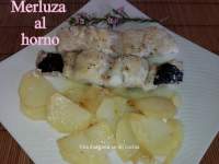   Merluza al horno con patatas