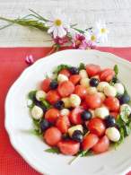   Ensalada de sandía y perlas de mozzarella