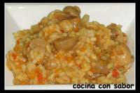   Arroz con champiñones y gambas (Thermomix)
