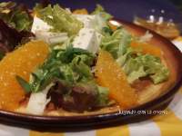   Ensalada con queso fresco, naranja y vinagreta cítrica