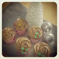   Cupcakes de fresa y Nocilla navideños