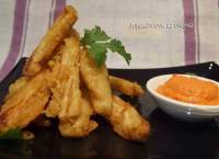   CalÃ§ots rebozados o en tempura con romesco