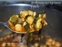   Potaje de garbanzos, espinacas y pollo