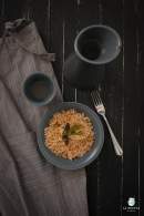   ARROZ INTEGRAL SALTEADO DE POLLO Y TRIGUEROS CON SALVIA