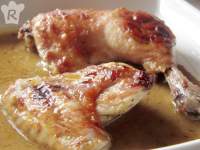   Pollo asado con salsa de tomillo, miel y mostaza