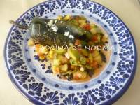   CALABACITAS A LA MEXICANA CON CHILES RELLENOS DE QUESO O JAMÒN