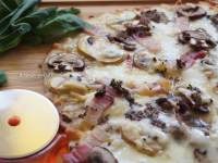   Pizza de Trufa, Champiñones y Panceta - Pizza Tartufo, Funghi e Pancetta - Thermomix