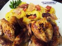 CODORNICES AL HORNO CON PATATAS Y BACON  