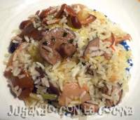   Arroz largo con setas y aceite aromatizado