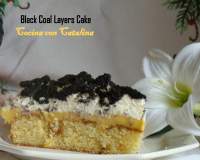  Black Coal Layers Cake/ Bizcocho de carbón negro