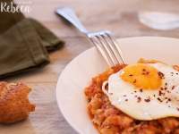   Arroz konjac con pisto de verduras y huevo