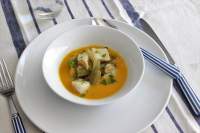 
Borraja con Bacalao y Crema de Calabaza
         